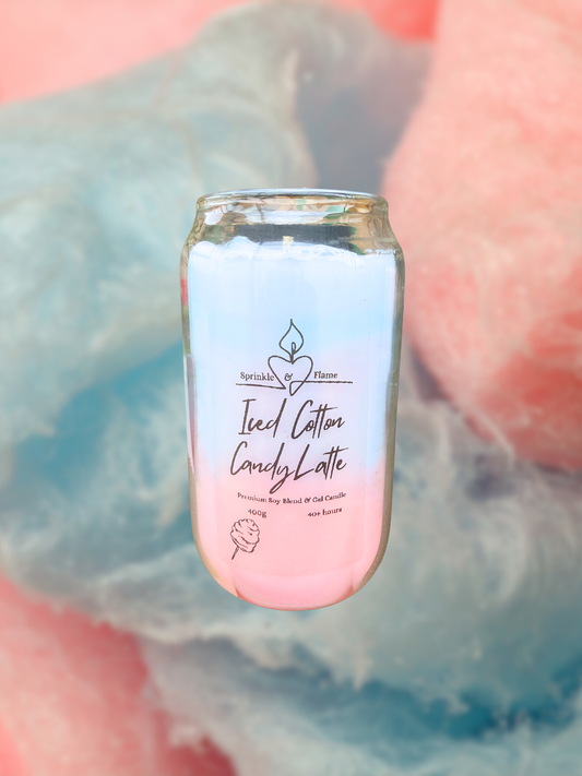 Iced Cotton Candy Latte Candle