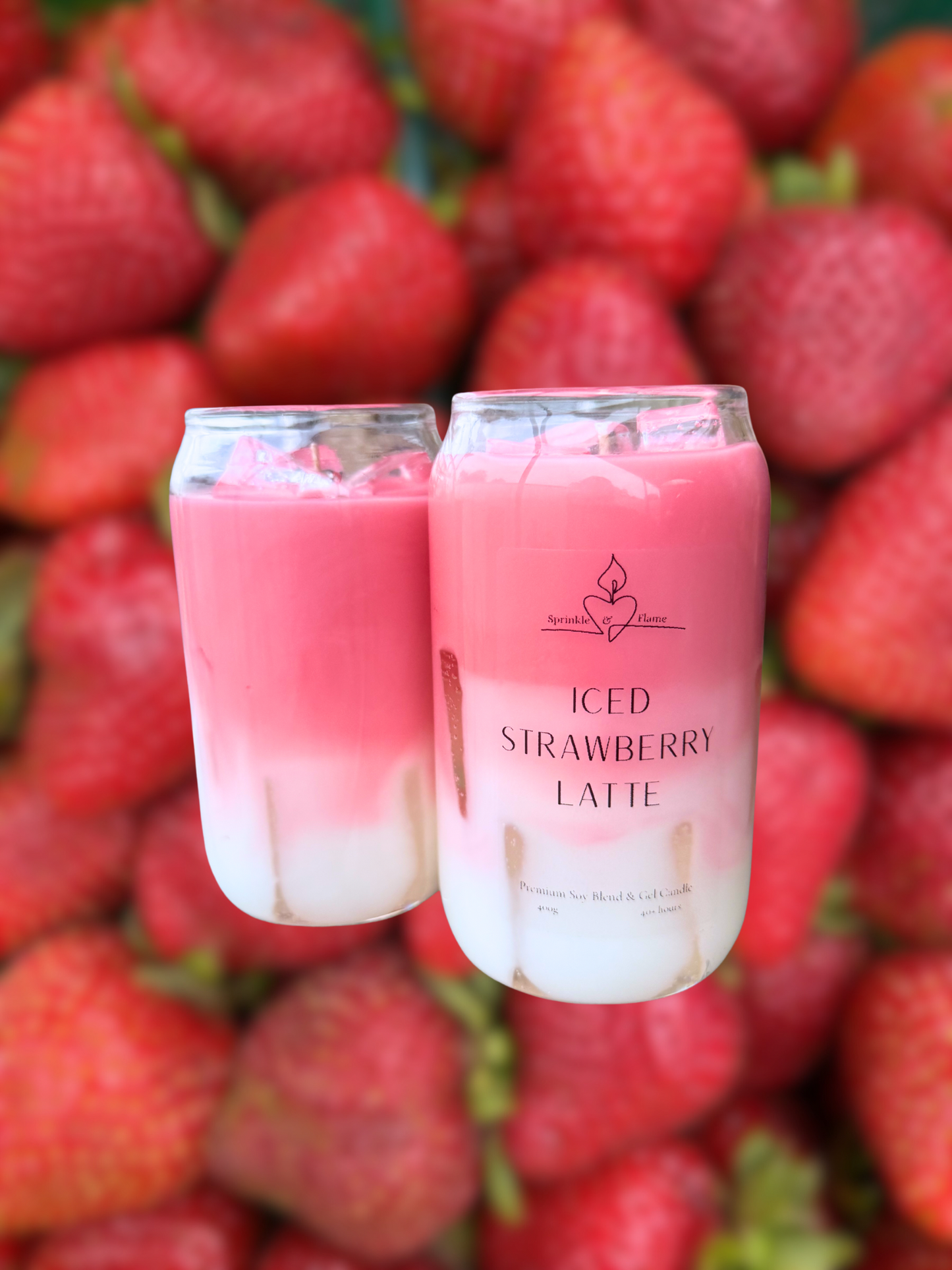 Iced Strawberry Latte Candle
