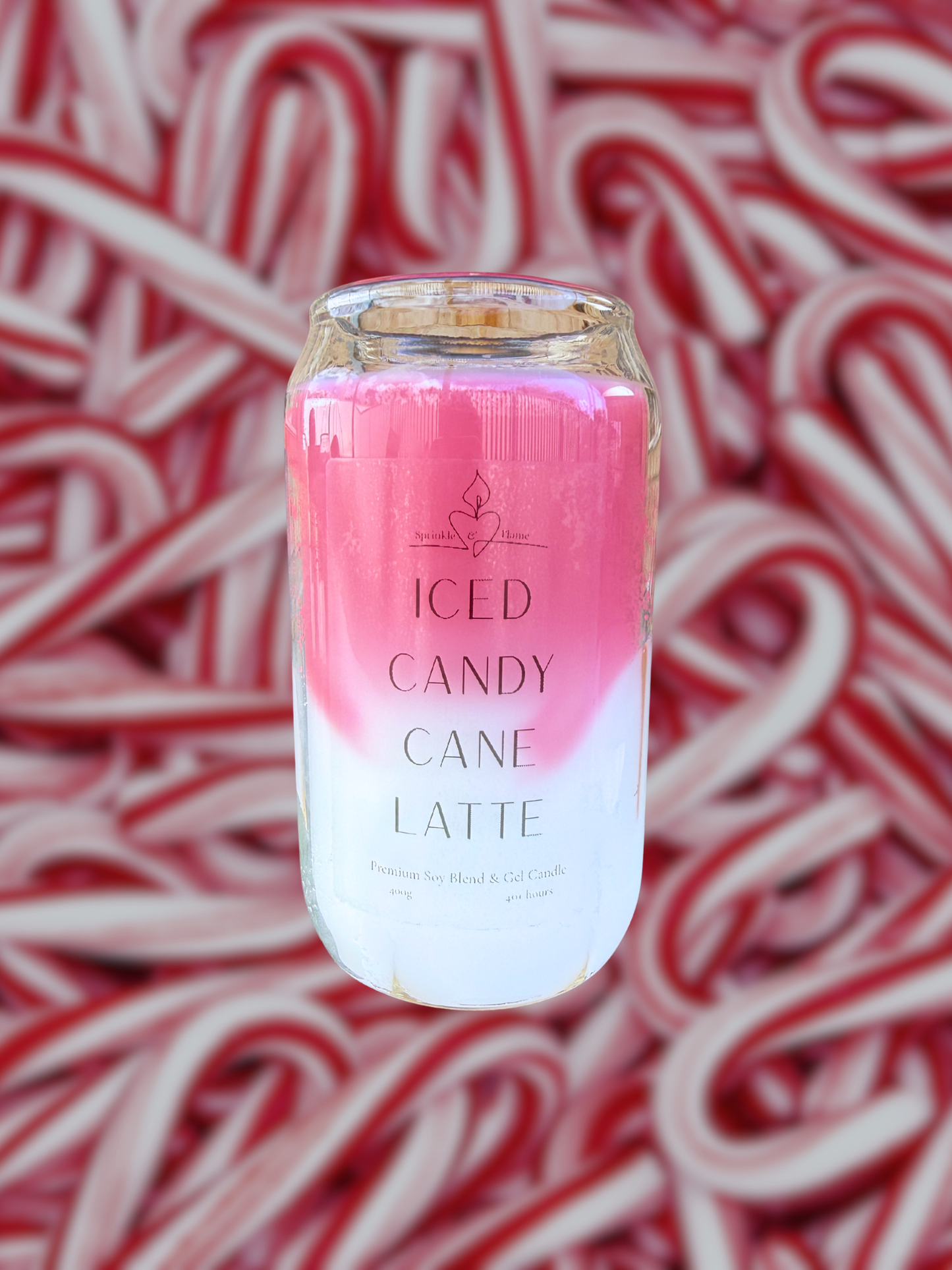 Iced Candy Cane Latte Candle