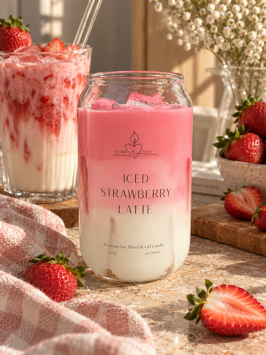 Iced Strawberry Latte Candle