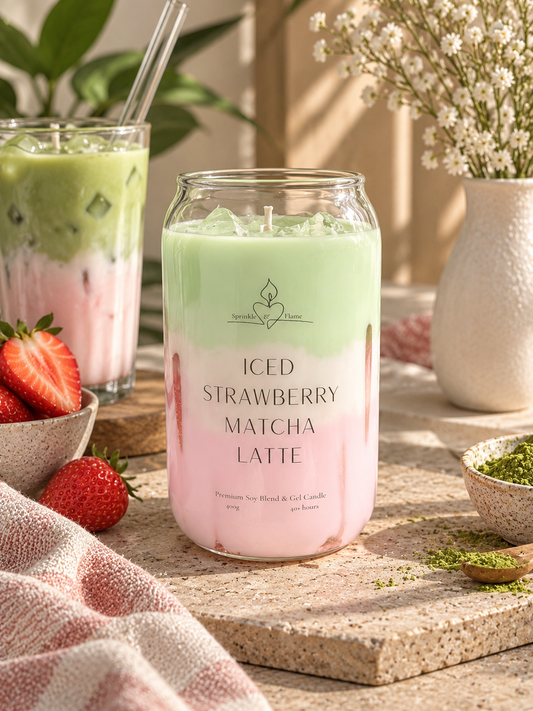 Iced Strawberry Matcha Latte Candle