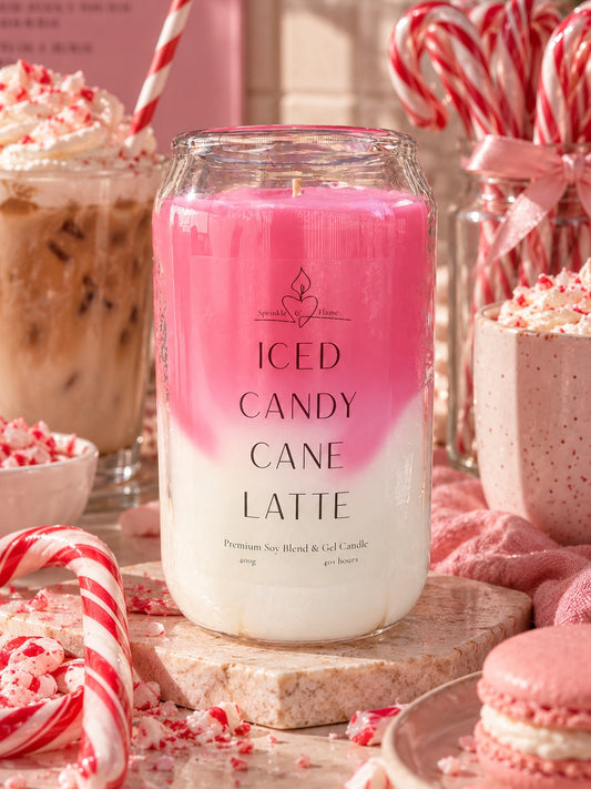 Iced Candy Cane Latte Candle