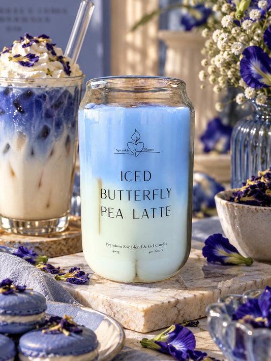 Iced Butterfly Pea Latte Candle
