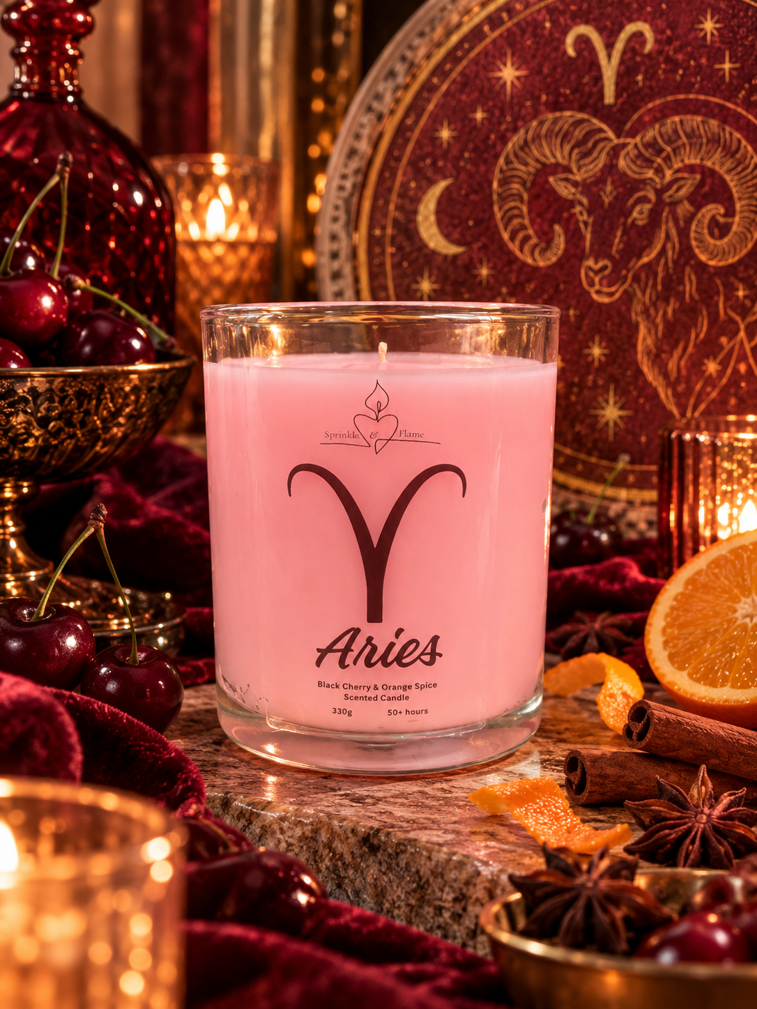 Aries Zodiac Candle