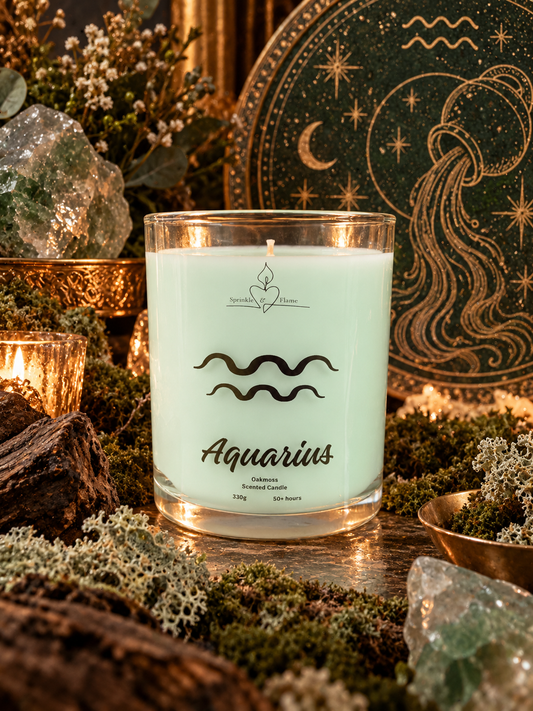 Aquarius Zodiac Candle