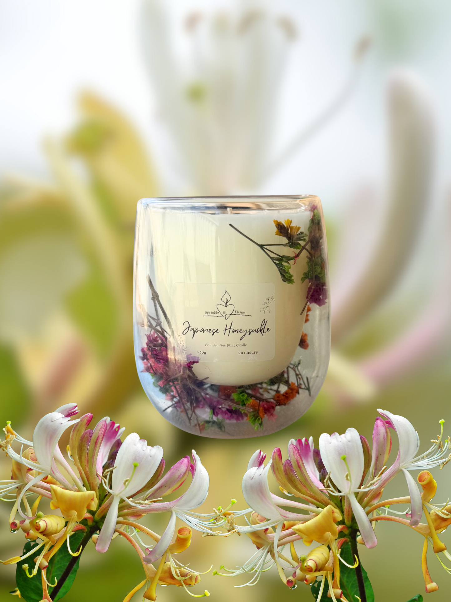 Japanese Honeysuckle Floral Candle