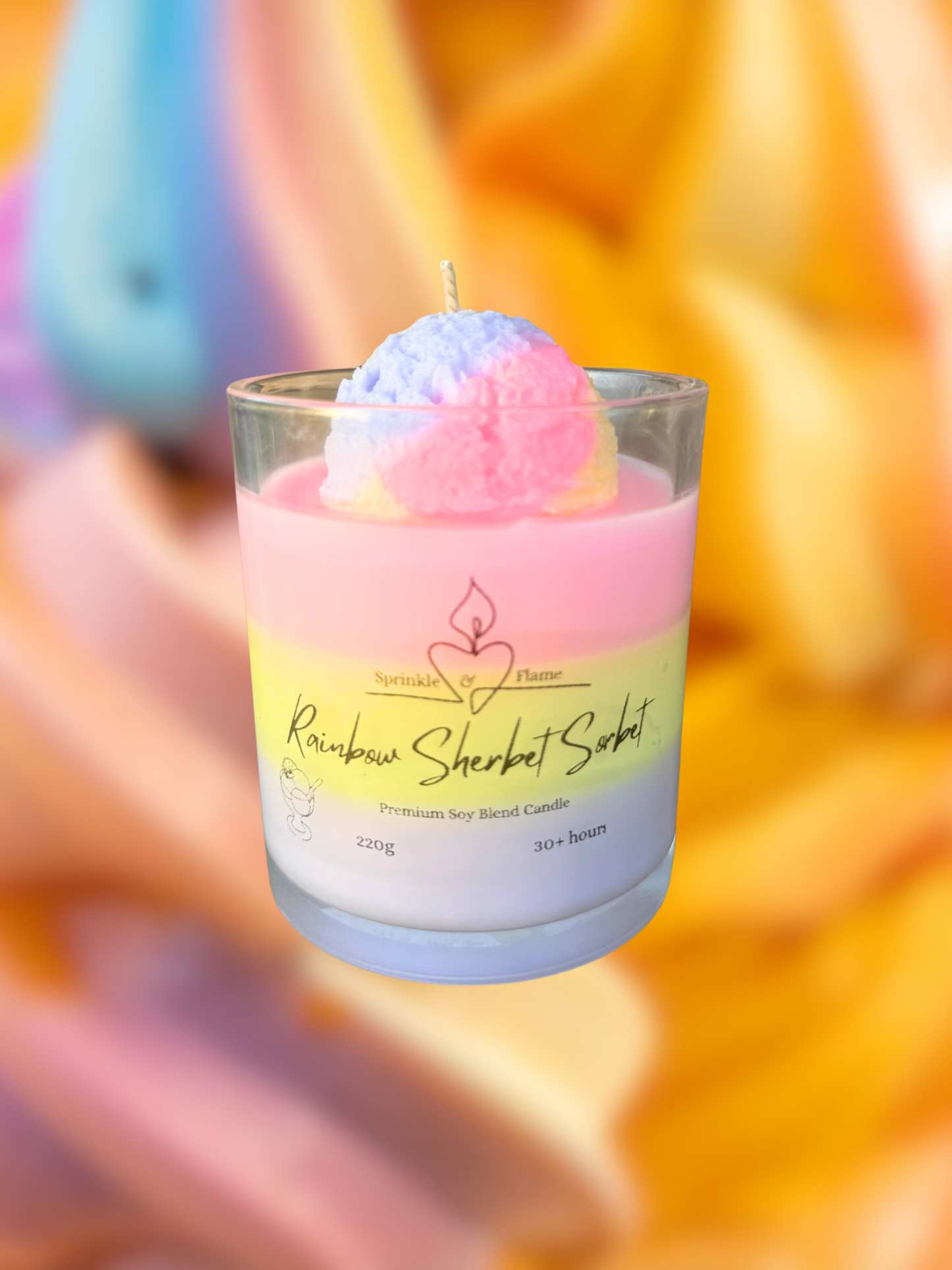 Rainbow Sherbet Sorbet Candle